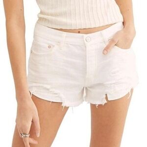Free People WTF distressed white cut off shorts womans 31